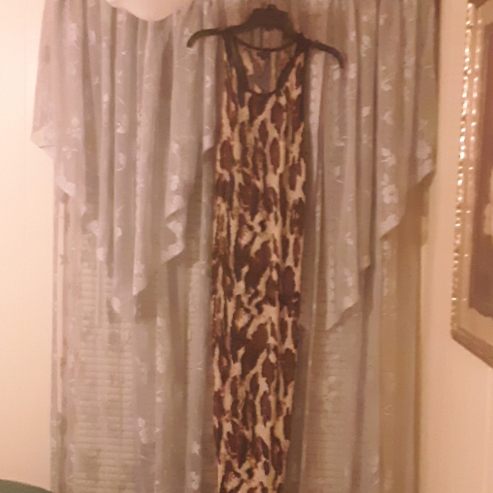 Long silk dress racerback